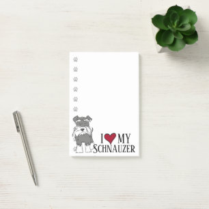 Notas Post-it® Amo a mi Schnauzer