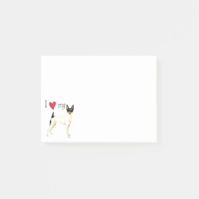 Notas Post-it® Amo a mi zorro de juguete (Anverso)