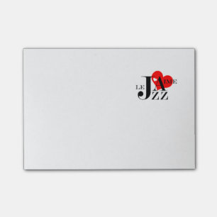 Notas Post-it® Amo el jazz - amante francés del jazz