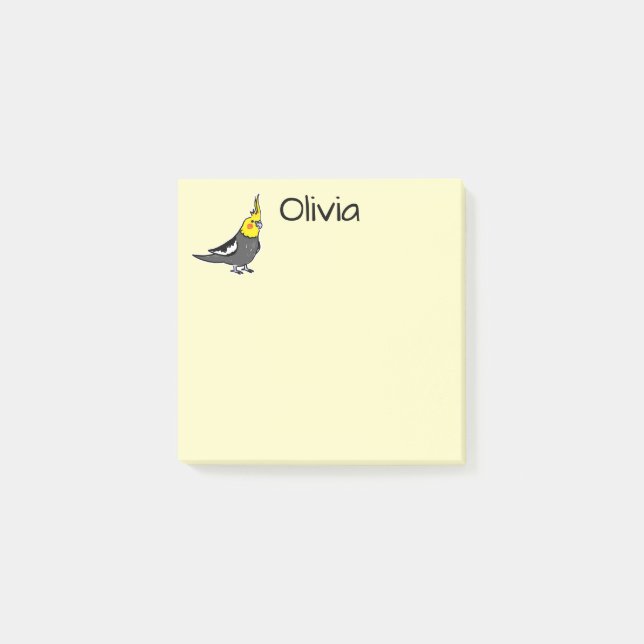 Notas Post-it® Amo las cacatúas grises normales (Anverso)