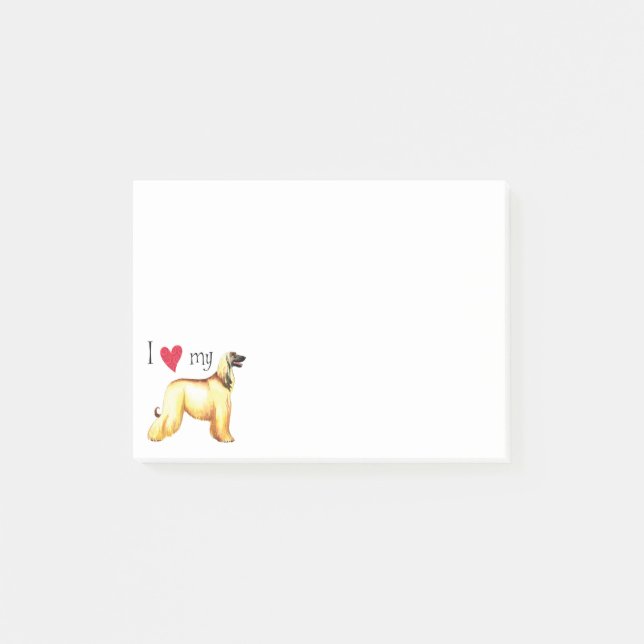 Notas Post-it® Amo mi afgano (Anverso)
