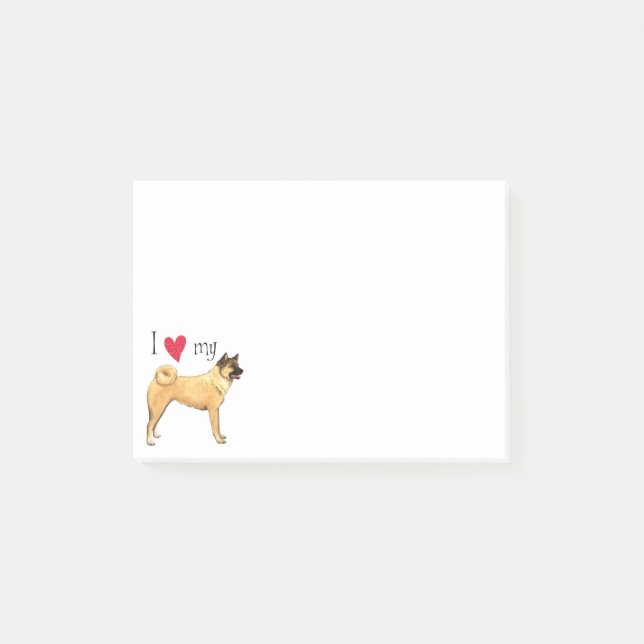 Notas Post-it® Amo mi Akita (Anverso)