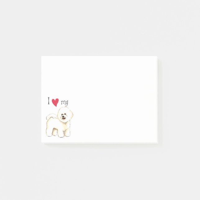 Notas Post-it® Amo mi Bichon Frise (Anverso)