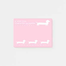 Notas Post-it® Amo Mi Bonito Rosa Dachshund