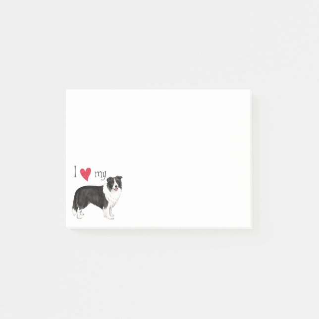 Notas Post-it® Amo mi border collie (Anverso)