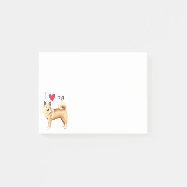 Notas Post-it® Amo mi Buhund noruego (Anverso)