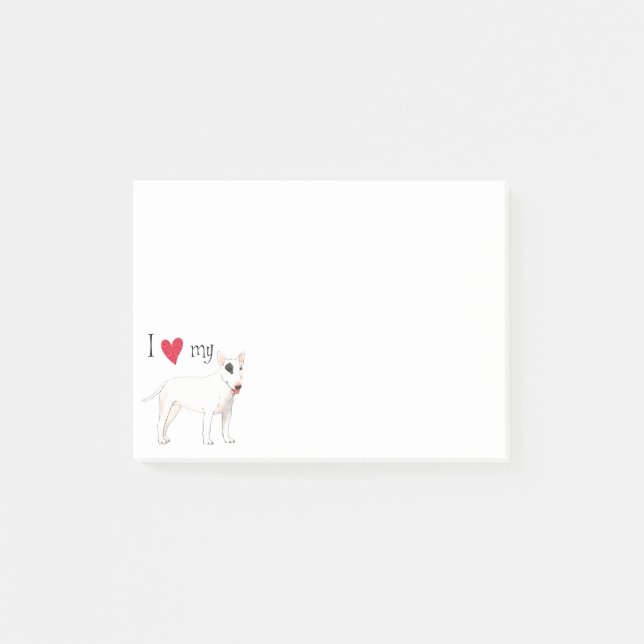 Notas Post-it® Amo mi bull terrier (Anverso)