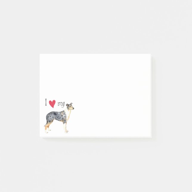 Notas Post-it® Amo mi collie liso (Anverso)