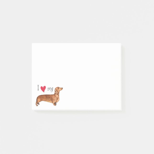 Notas Post-it® Amo mi Dachshund (Anverso)