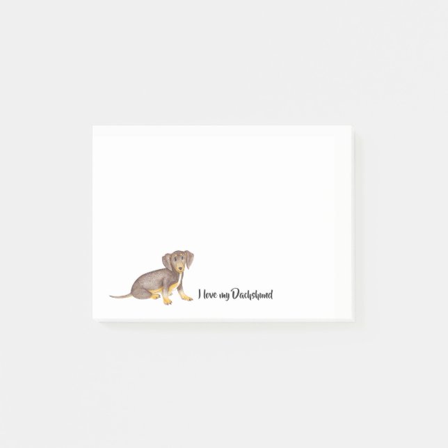 Notas Post-it® Amo mi Dachshund el | (Anverso)