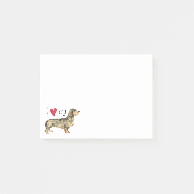 Notas Post-it® Amo mi Dachshund Wirehaired (Anverso)