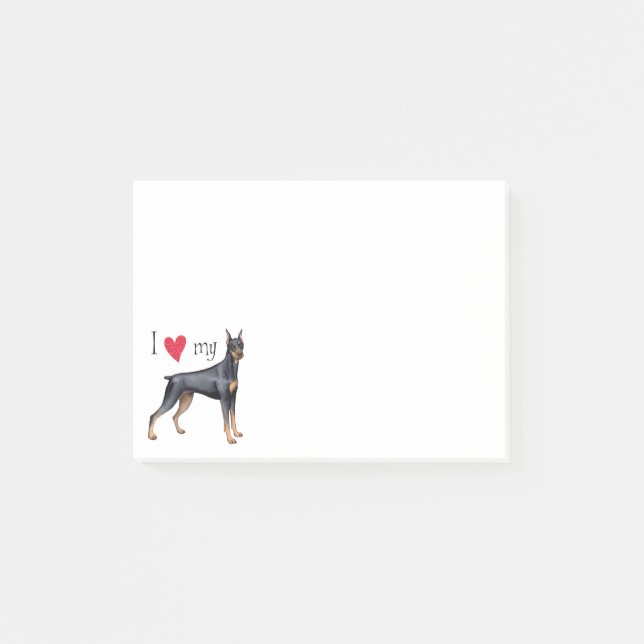 Notas Post-it® Amo mi Doberman (Anverso)