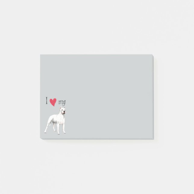 Notas Post-it® Amo mi Dogo Argentino (Anverso)