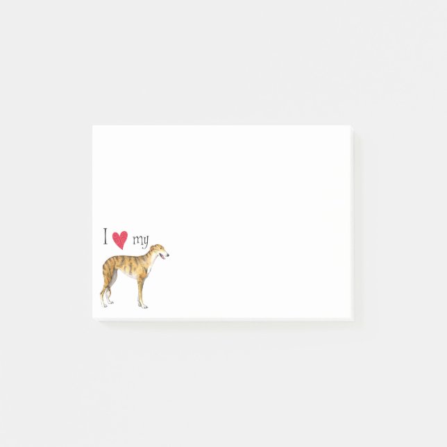 Notas Post-it® Amo mi galgo (Anverso)
