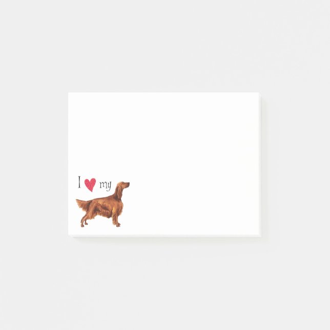 Notas Post-it® Amo mi Irish Setter (Anverso)