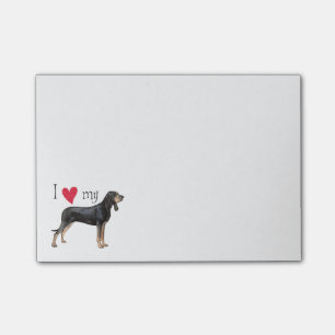 Notas Post-it® Amo mi negro y bronceo el Coonhound