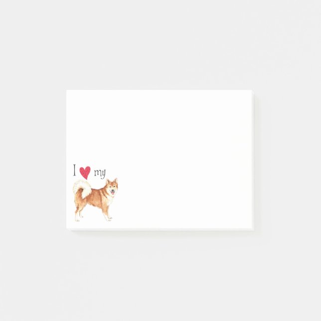 Notas Post-it® Amo mi perro pastor islandés (Anverso)