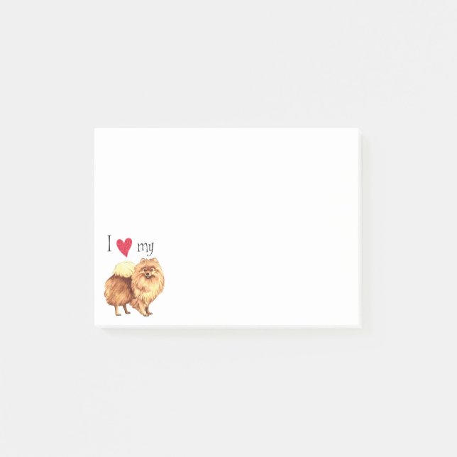 Notas Post-it® Amo mi Pomeranian (Anverso)