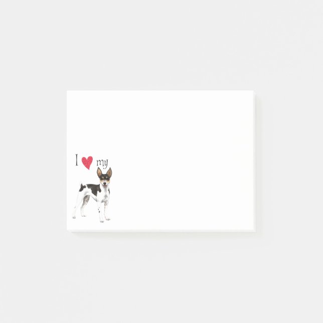 Notas Post-it® Amo mi Rat Terrier (Anverso)