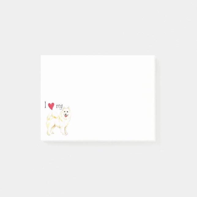 Notas Post-it® Amo mi samoyedo (Anverso)