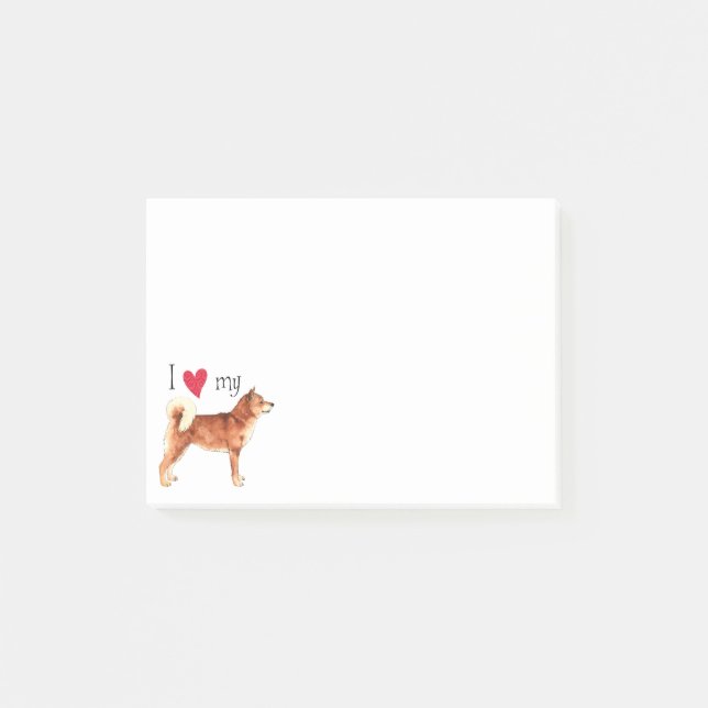 Notas Post-it® Amo mi Shiba Inu (Anverso)