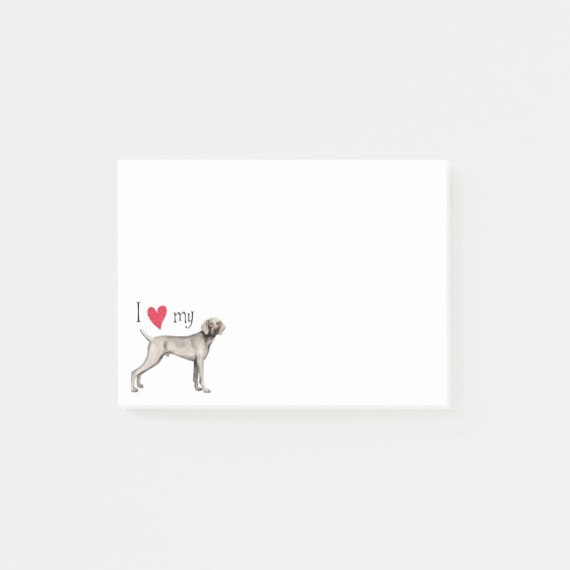 Notas Post-it® Amo mi Weimaraner (Anverso)
