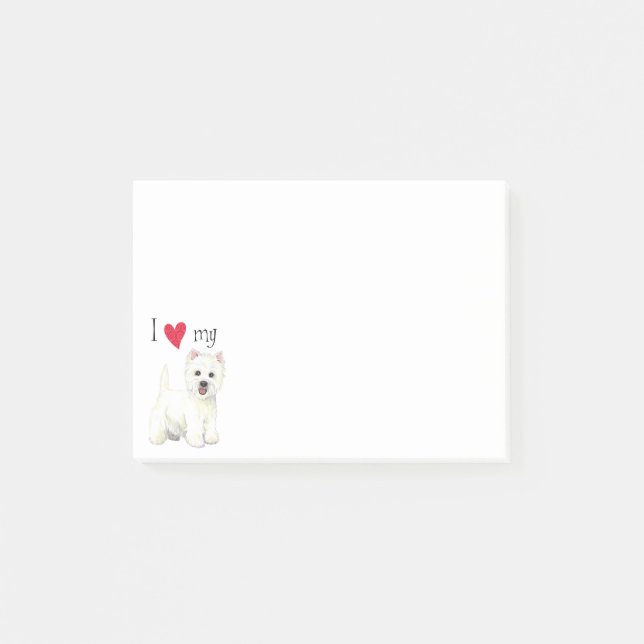 Notas Post-it® Amo mi Westie (Anverso)