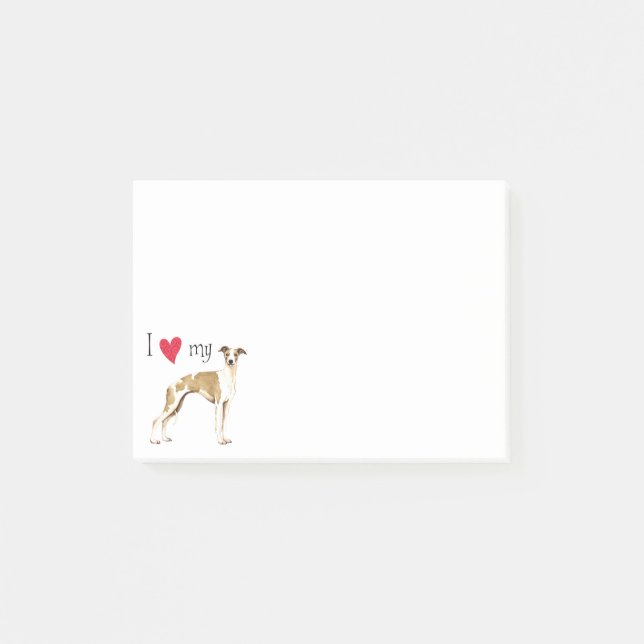 Notas Post-it® Amo mi Whippet (Anverso)