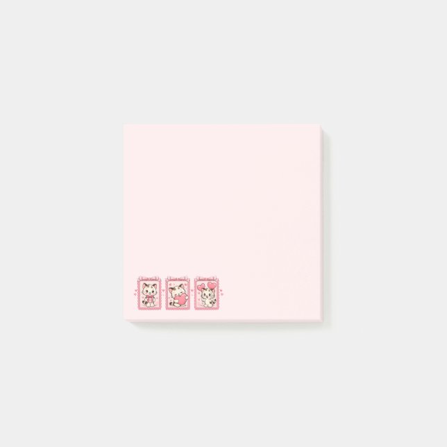 Notas Post-it® Amor de gatito Kawaii lindo  (Anverso)