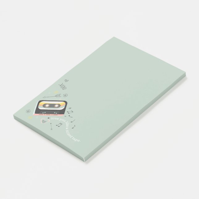 Notas Post-it® Amor de Mix Tape (En perspectiva)