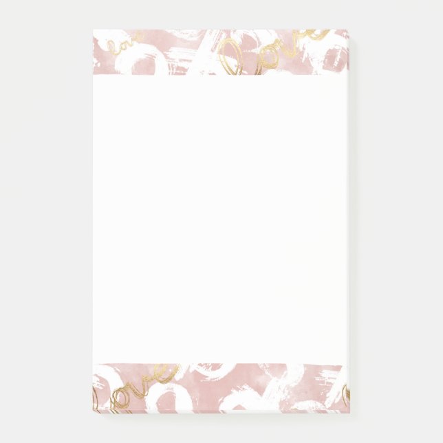 Notas Post-it® Amor de oro rosado XO (Anverso)