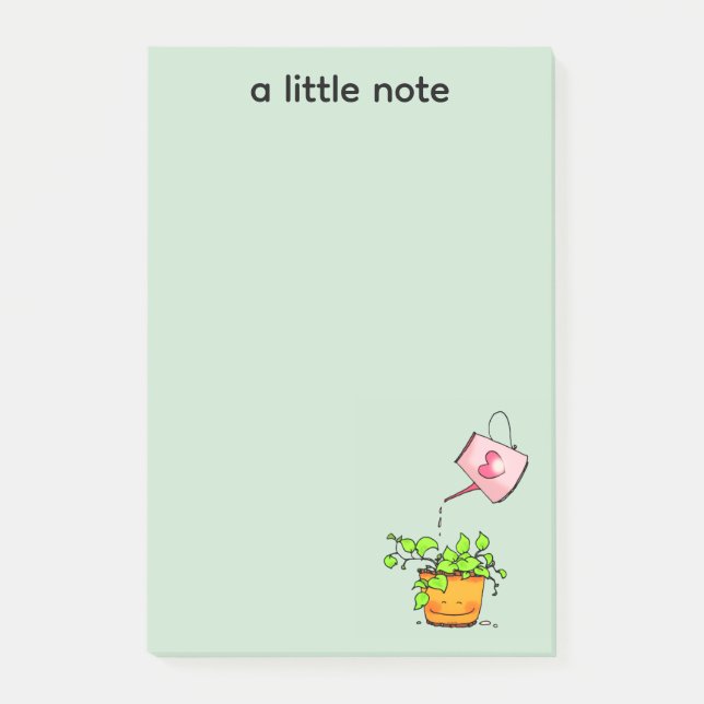 Notas Post-it® Amor de Riego, Planta Feliz (Anverso)