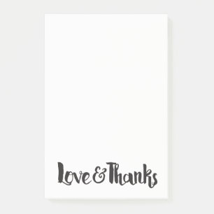 Notas Post-it® Amor & Gracias Fuente Negra Moderna Gruesa Gracias