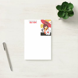 Notas Post-it® AMOR KOKESHI Chow perro furoshiki San Valentín
