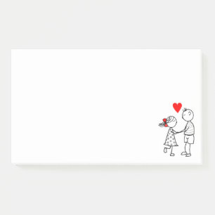 Notas Post-it® Amor - Romántico - Pareja Cuta - Añadir Nombre