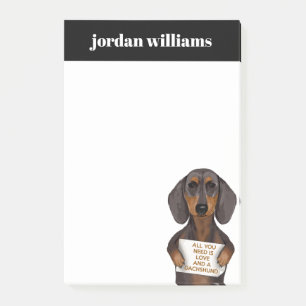 Notas Post-it® Amor y Dachshund