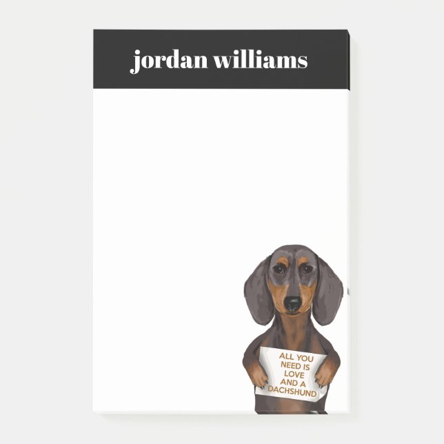 Notas Post-it® Amor y Dachshund (Anverso)