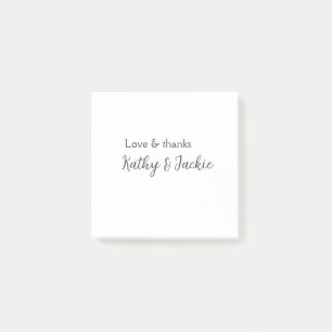 Notas Post-it® Amor y gracias pareja nombre boda simple minimalis