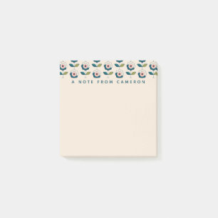 Notas Post-it® Añada su estampado de flores el retro conocido