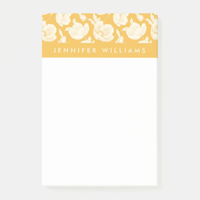 Notas Post-it® Añada su estampado de plores el | de oro conocido (Anverso)
