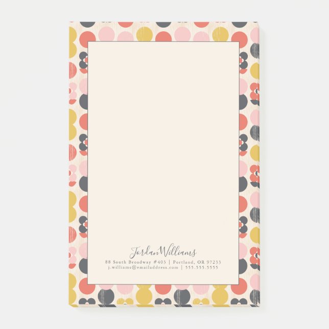 Notas Post-it® Añada su estampado de plores moderno de los (Anverso)