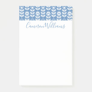 Notas Post-it® Añada su modelo azul escandinavo el   retro