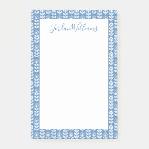 Notas Post-it® Añada su modelo azul escandinavo el   retro