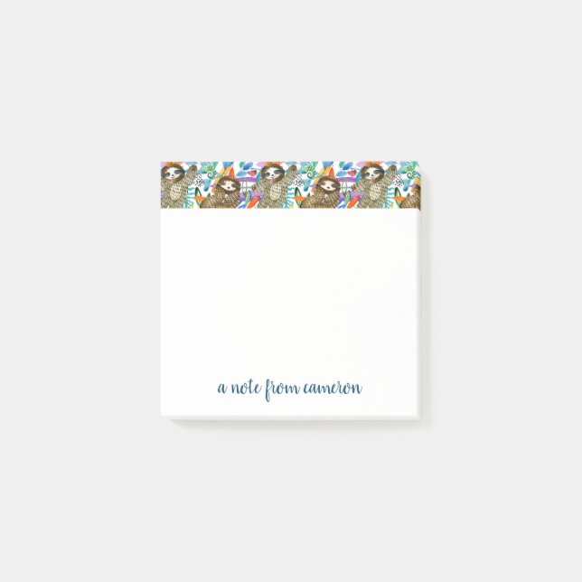 Notas Post-it® Añada su modelo conocido de la pereza de la (Anverso)