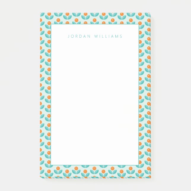 Notas Post-it® Añada su naranja geométrico el | escandinavo (Anverso)