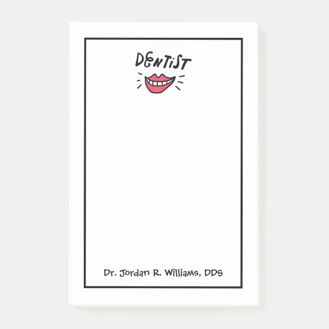Notas Post-it® Añada su sonrisa conocida del dentista del | (Anverso)