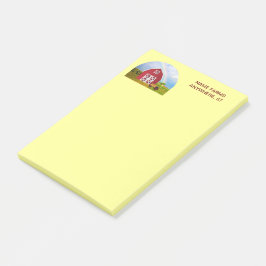 Notas Post-it® Añadir tu nombre a Red Barn con cielo azul