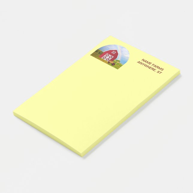 Notas Post-it® Añadir tu nombre a Red Barn con cielo azul (En perspectiva)