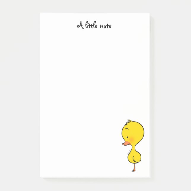 Notas Post-it® anadón amarillo lindo (Anverso)