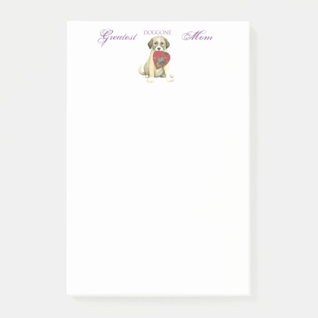 Notas Post-it® Anatolian Shepherd Dog Heart Mom (Anverso)